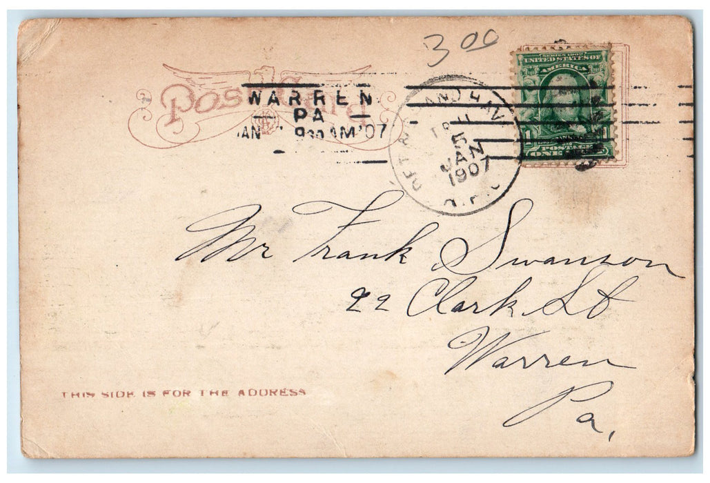 1907 Washington School Exterior View Roadside Owosso Michigan MI Posted Postcard