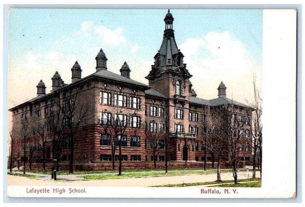 c1905s  Lafayette High School Exterior Buffalo New York NY Unposted Postcard