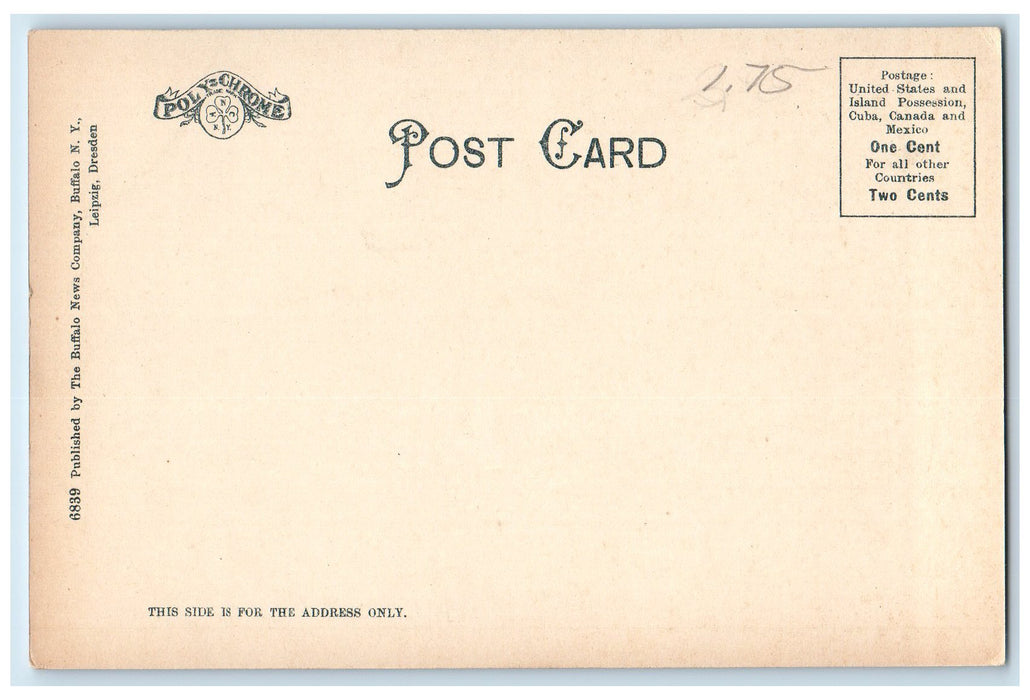 c1905s  Lafayette High School Exterior Buffalo New York NY Unposted Postcard