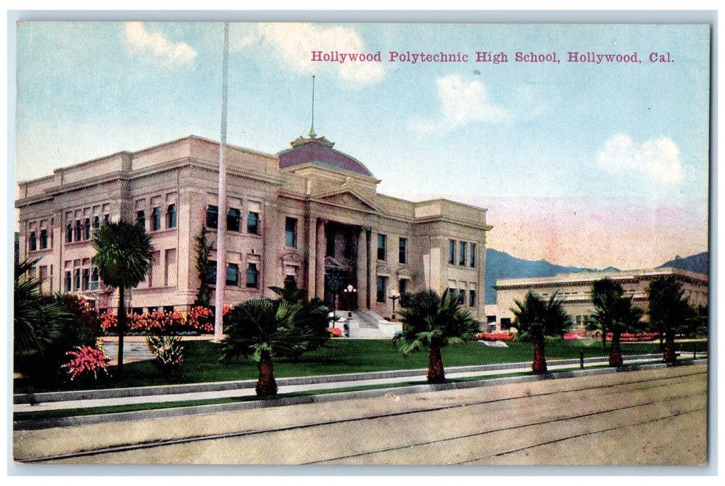 c1950's Hollywood Polytechnic High School Campus Building Hollywood CA Postcard