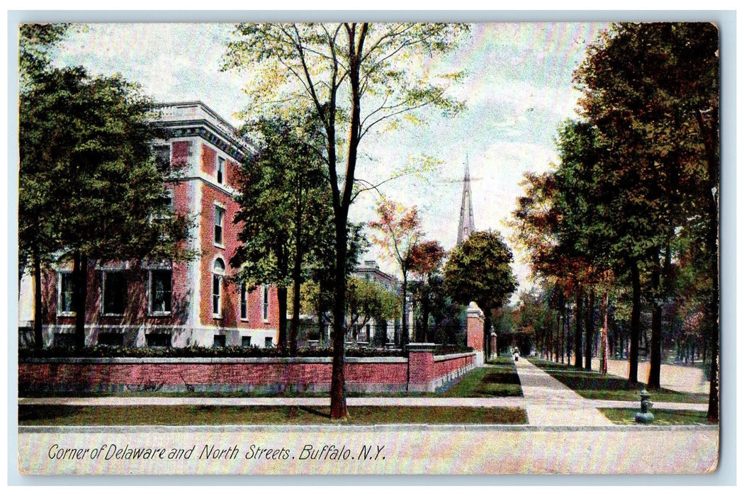 1908 Corner Of Delaware And North Streets Buffalo New York NY Posted Postcard