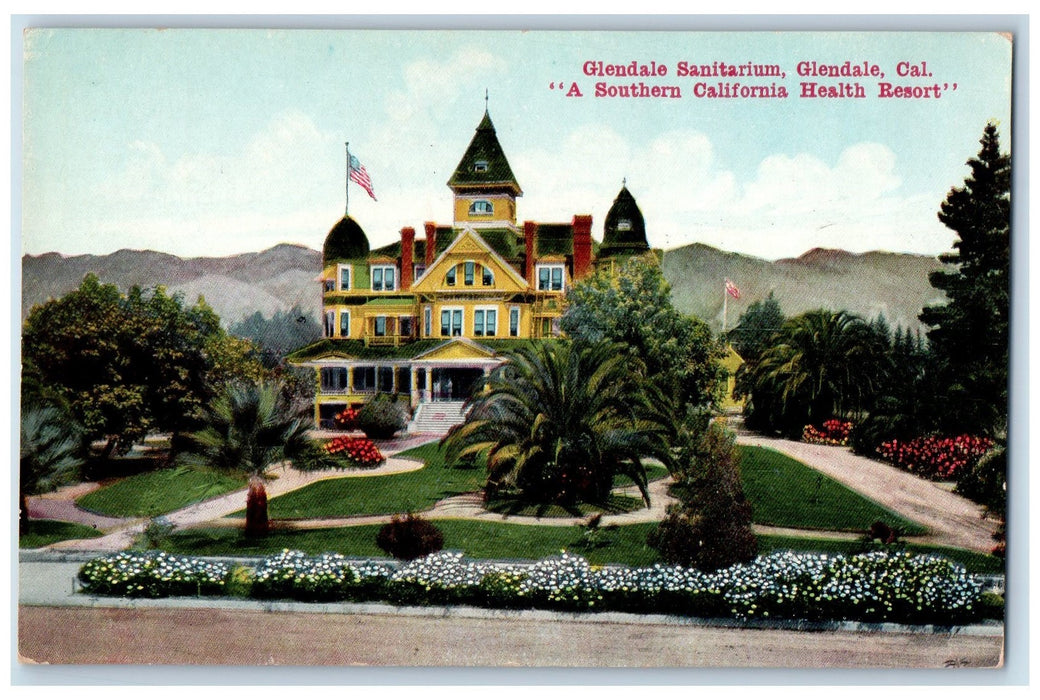 c1950 Glendale Sanitarium Southern California Health Resort Glendale CA Postcard