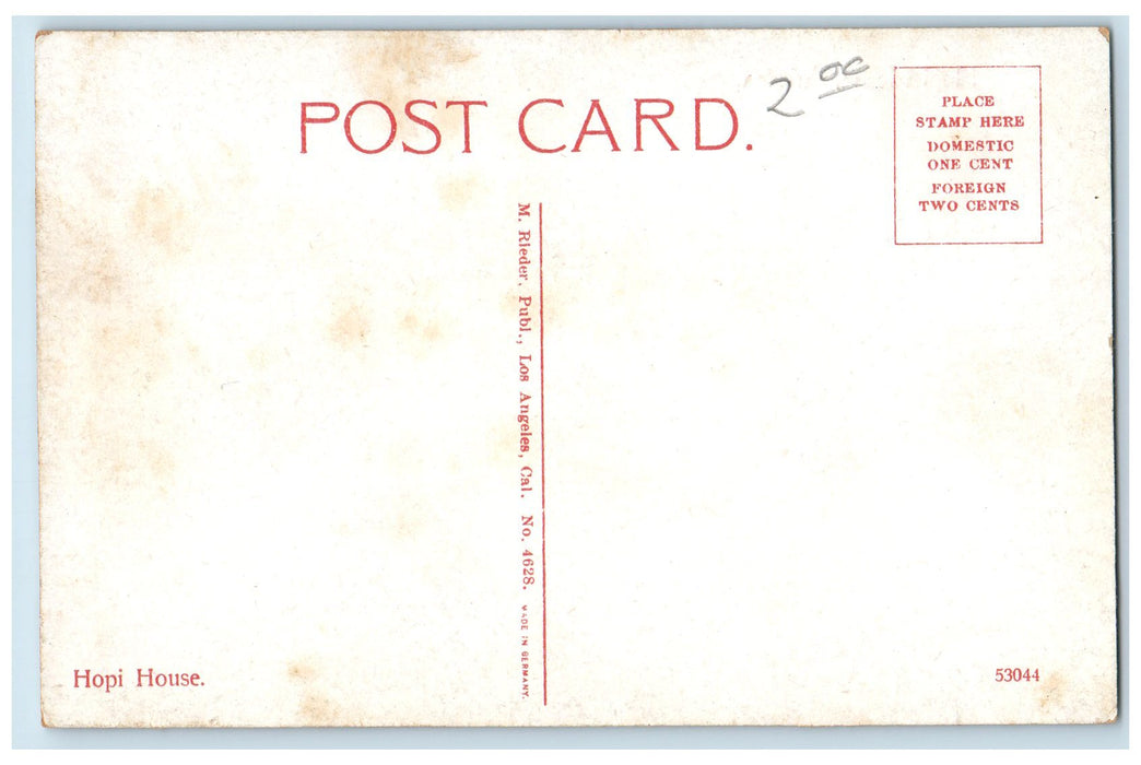 c1950's Hopi House Stone Structure Ladder As Stairs Indians Arizona AZ Postcard