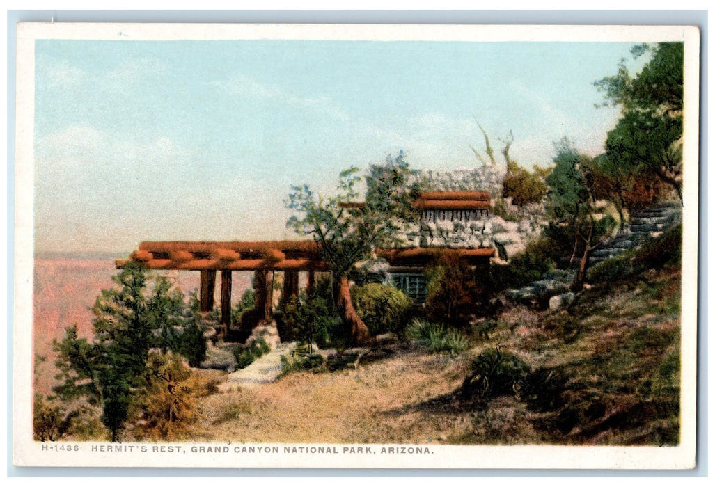 c1920's Hermit's Rest Grand Canyon National Park Building Arizona AZ Postcard