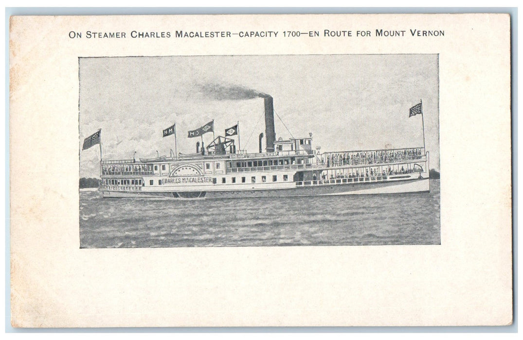 c1905s On Steamer Charles Macalester Capacity Route For Vernon CA Ship Postcard