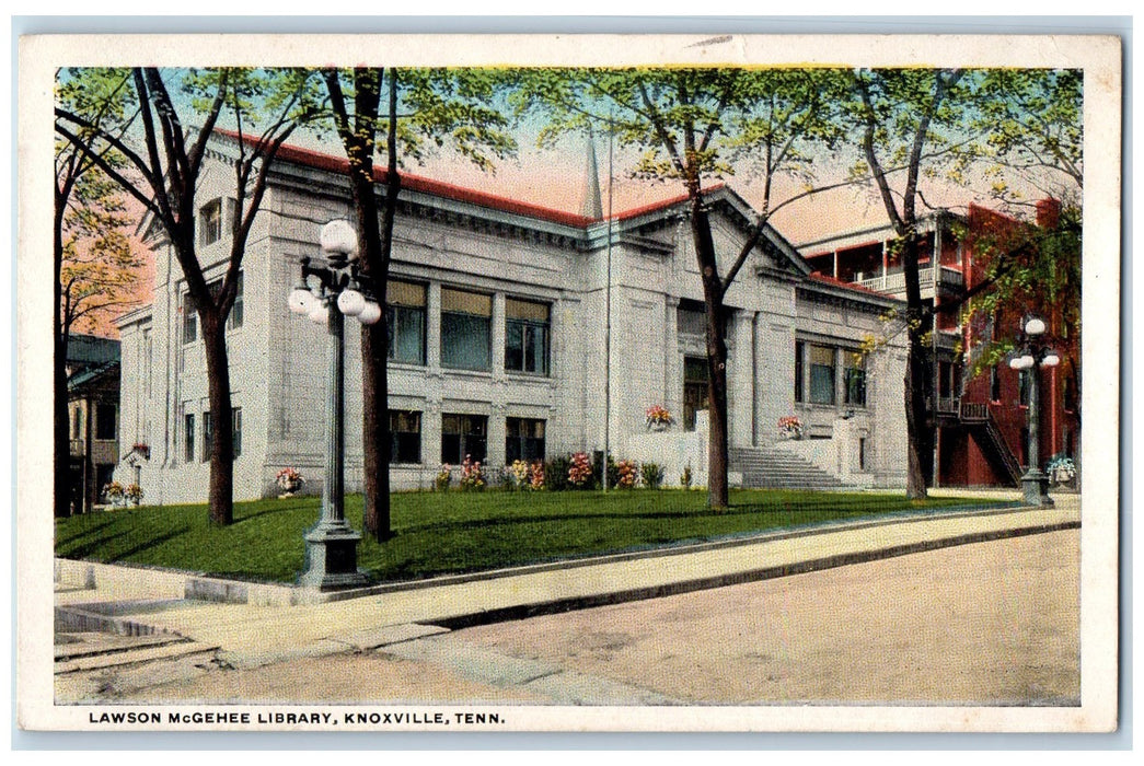 1928 Lawson McGehee Library Exterior Knoxville Tennessee TN Posted Postcard