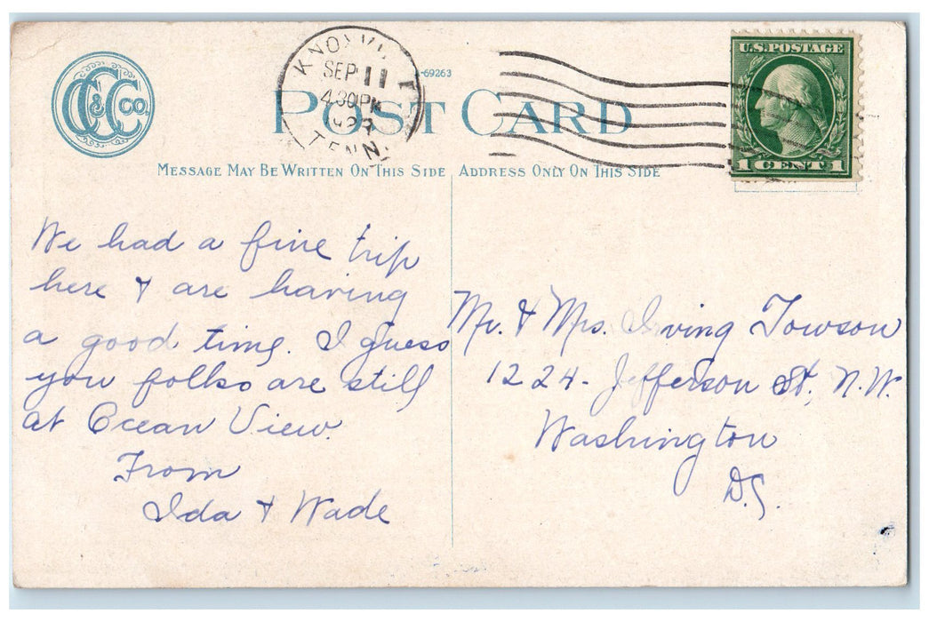 1928 Lawson McGehee Library Exterior Knoxville Tennessee TN Posted Postcard