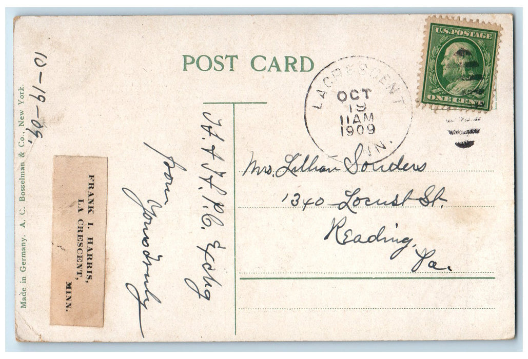1909 Lake Marinuka Cows Scene Galesville Wisconsin WI Posted Vintage Postcard