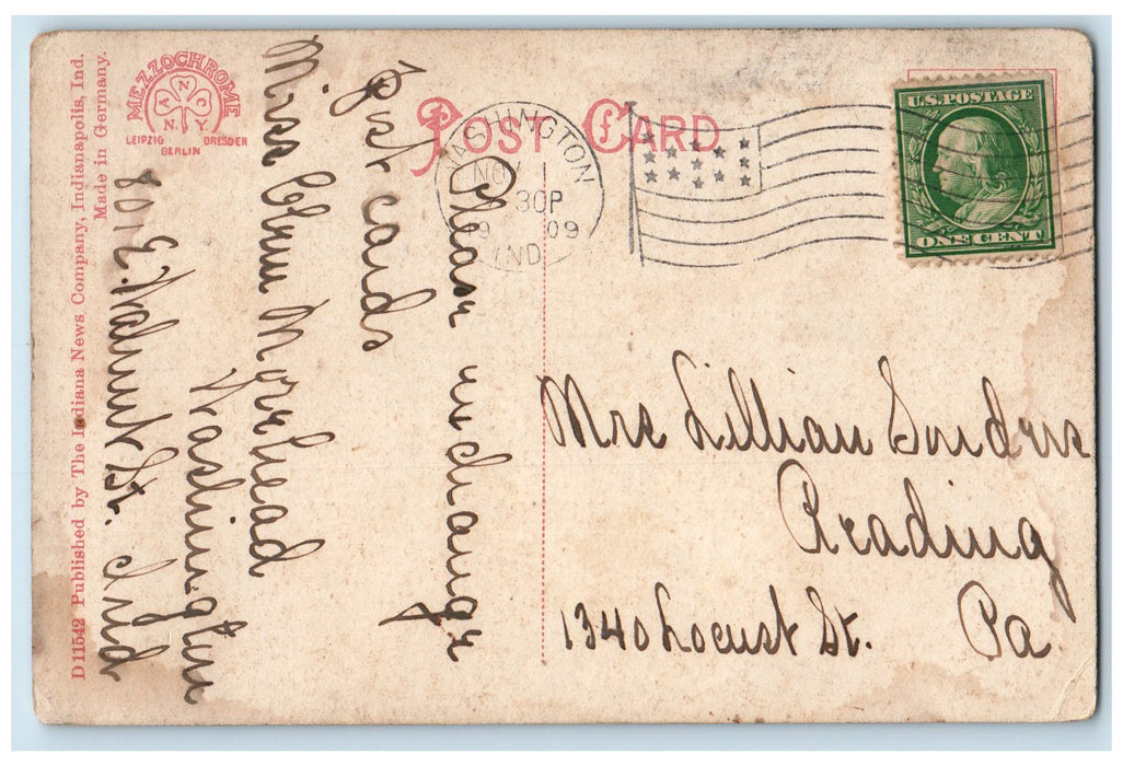 1909 The Acqueduct Where The Canal Crosses Fall Creek Indianapolis IN Postcard