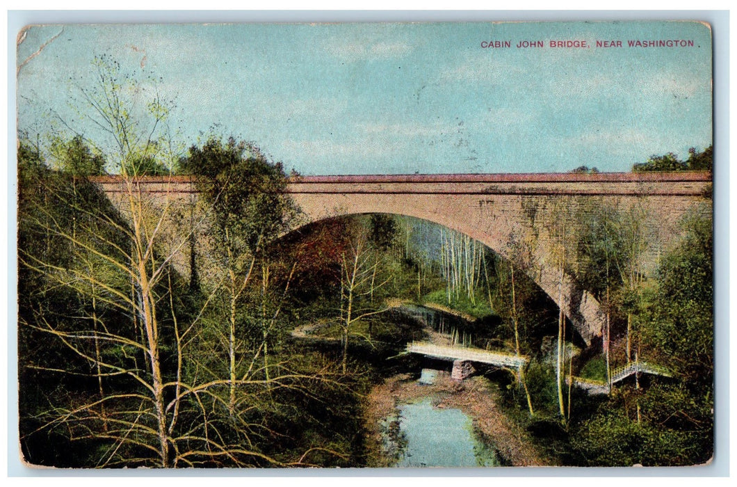 1909 Cabin John Bridge Trees Scene Near Washington DC Posted Vintage Postcard
