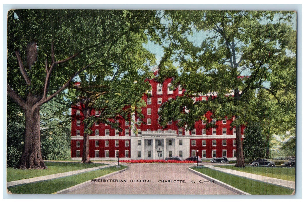 1942 Presbyterian Hospital Exterior Charlotte North Carolina NC Posted Postcard