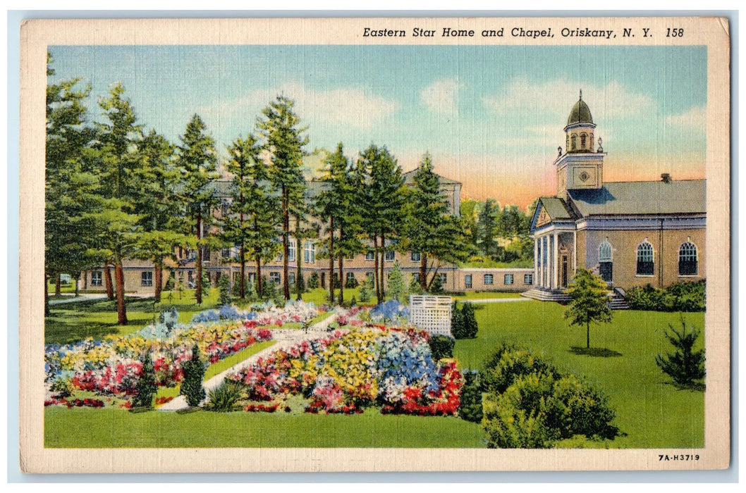 c1940s Eastern Star Home And Chapel Scene Oriskany New York NY Unposted Postcard