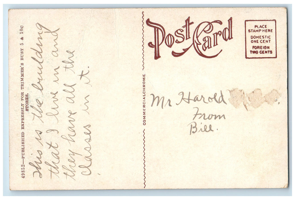 c1920s Administration Building State Normal Shippensburg PA Unposted Postcard