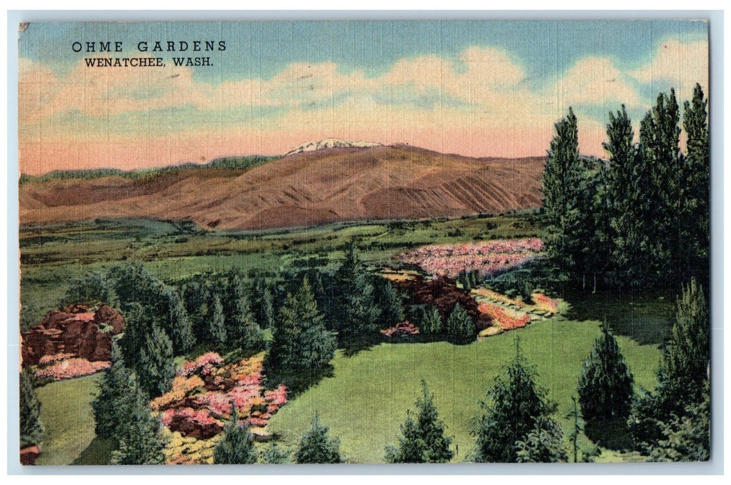 1946 Ohme Gardens Mountain Scene Wenatchee Washington WA Posted Vintage Postcard