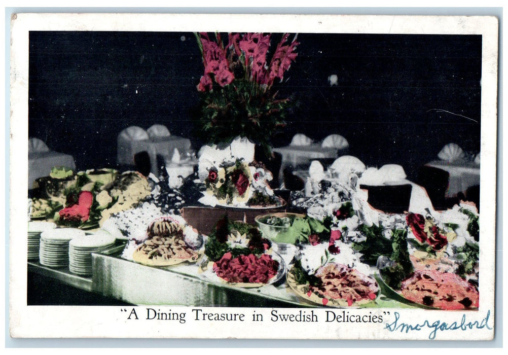 c1960s Stockholm Restaurant Hotel Abby Swedish Cuisine NY Unposted Postcard