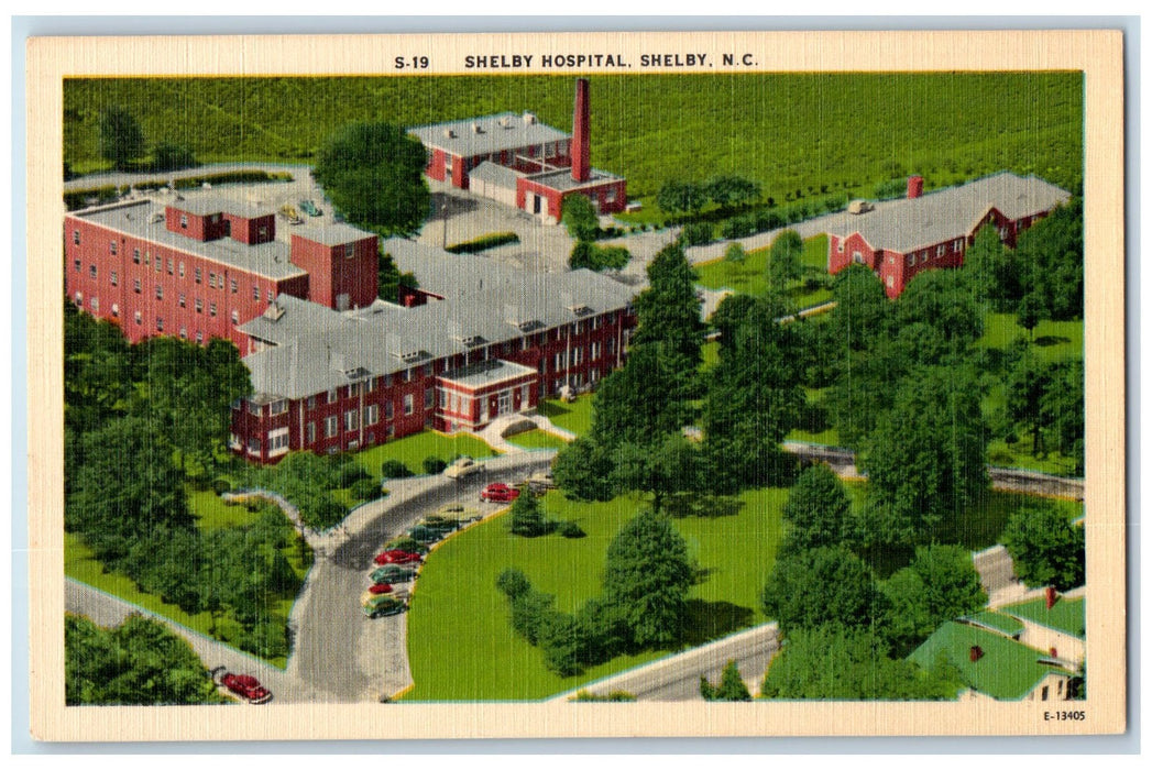 c1940s Shelby Hospital Aerial View Shelby North Carolina NC Unposted Postcard