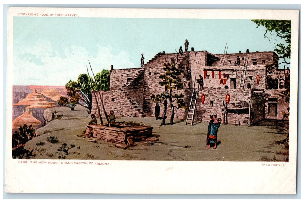 c1905 The Hopi House Stone Built Multi Story Grand Canyon Arizona AZ Postcard
