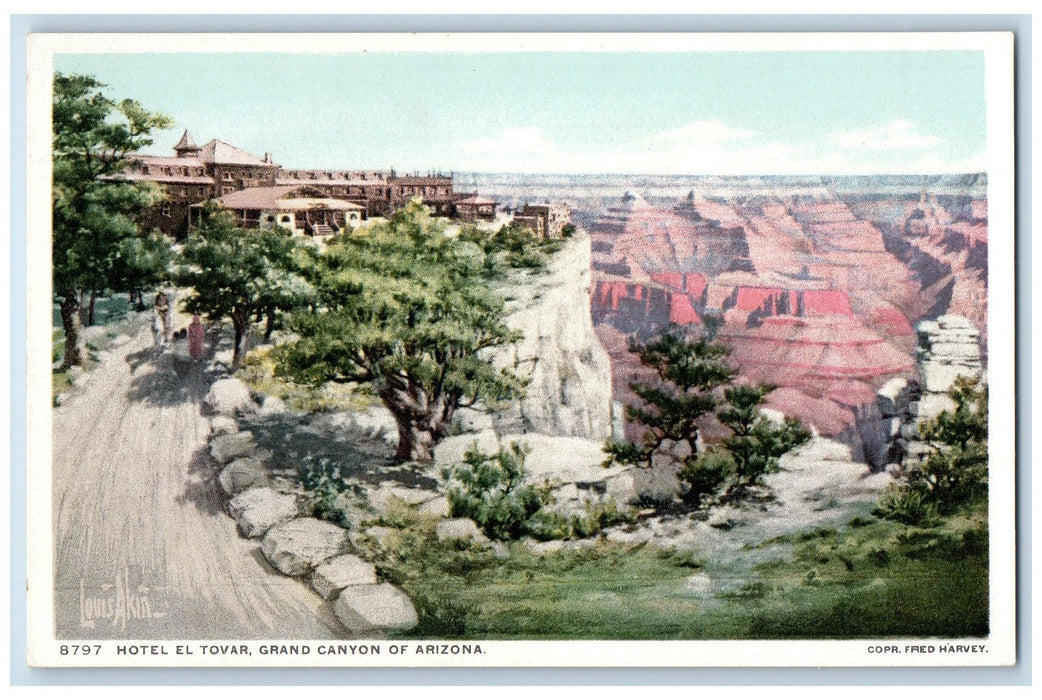 c1920 Hotel El Tovar Restaurant Building View Grand Canyon Arizona AZ Postcard