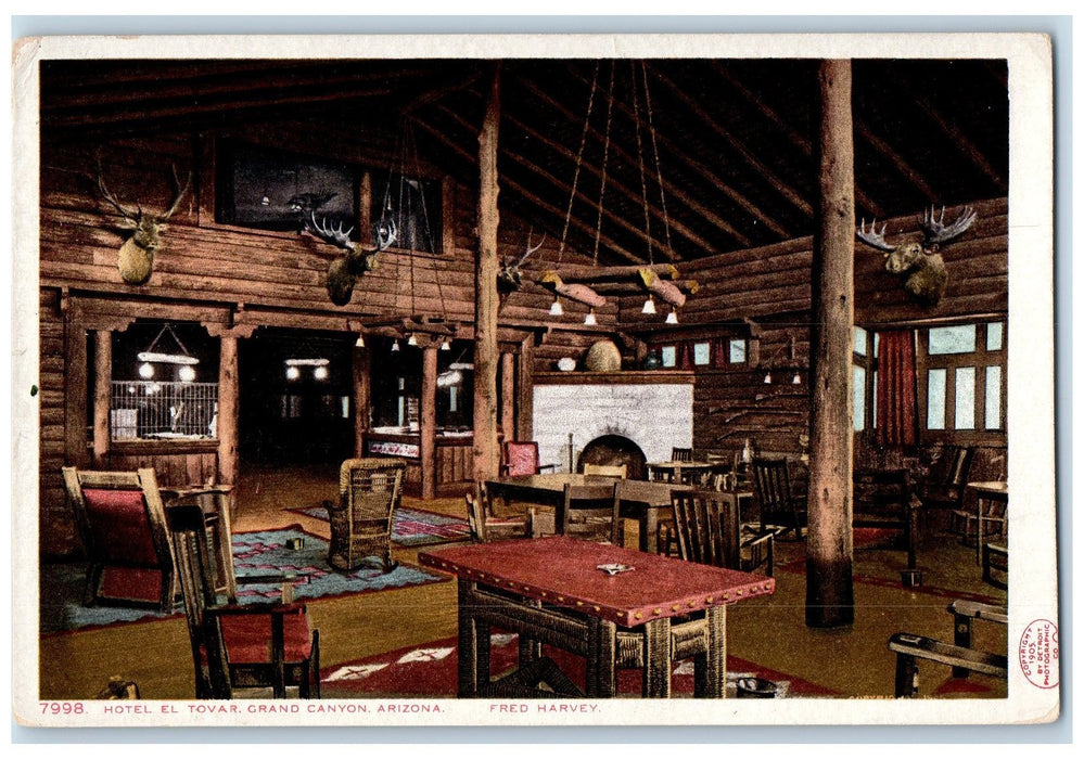 c1905 Hotel El Tovar Restaurant Interior Dining Grand Canyon Arizona AZ Postcard