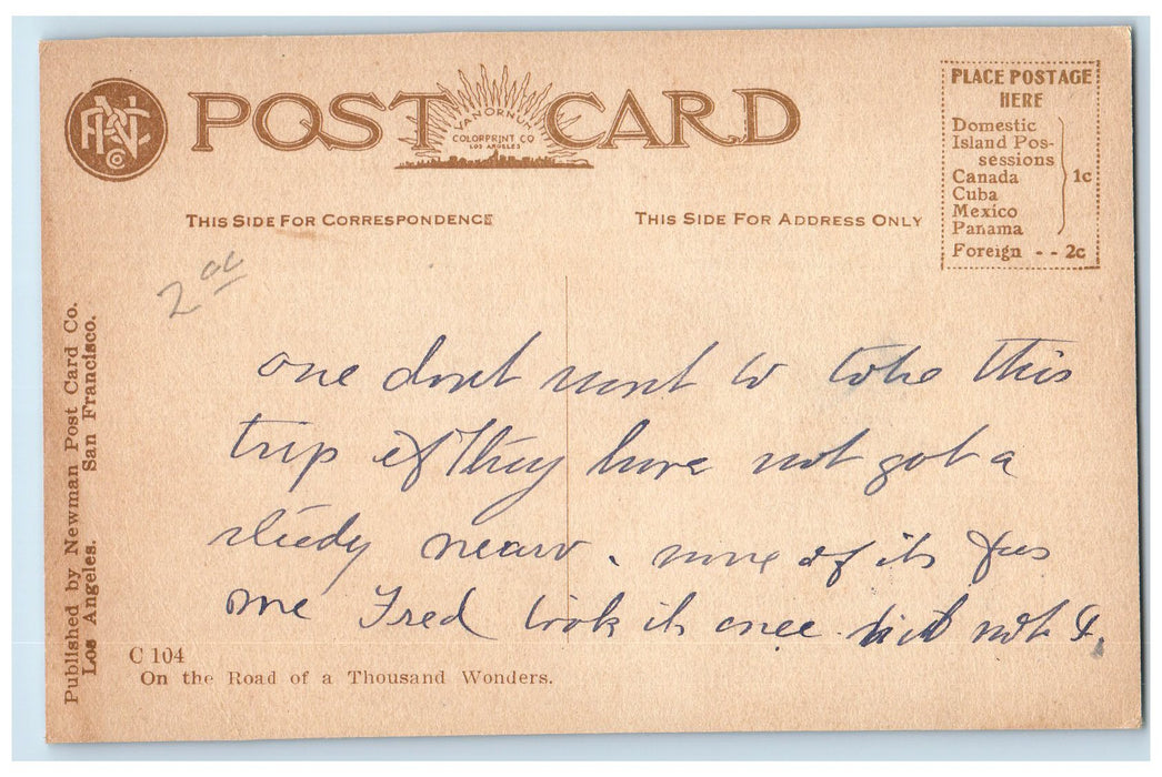 c1950's On The Trail To Wilson's Peak Riding Horses Mules California CA Postcard