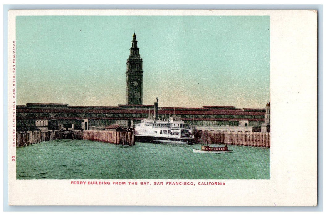 c1905 Ferry Building Boat Clock Tower View San Francisco California CA Postcard