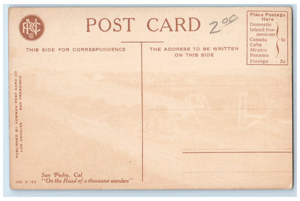 c1950's Lumber Docks Pier Harbor Boat Dirt Road San Pedro California CA Postcard