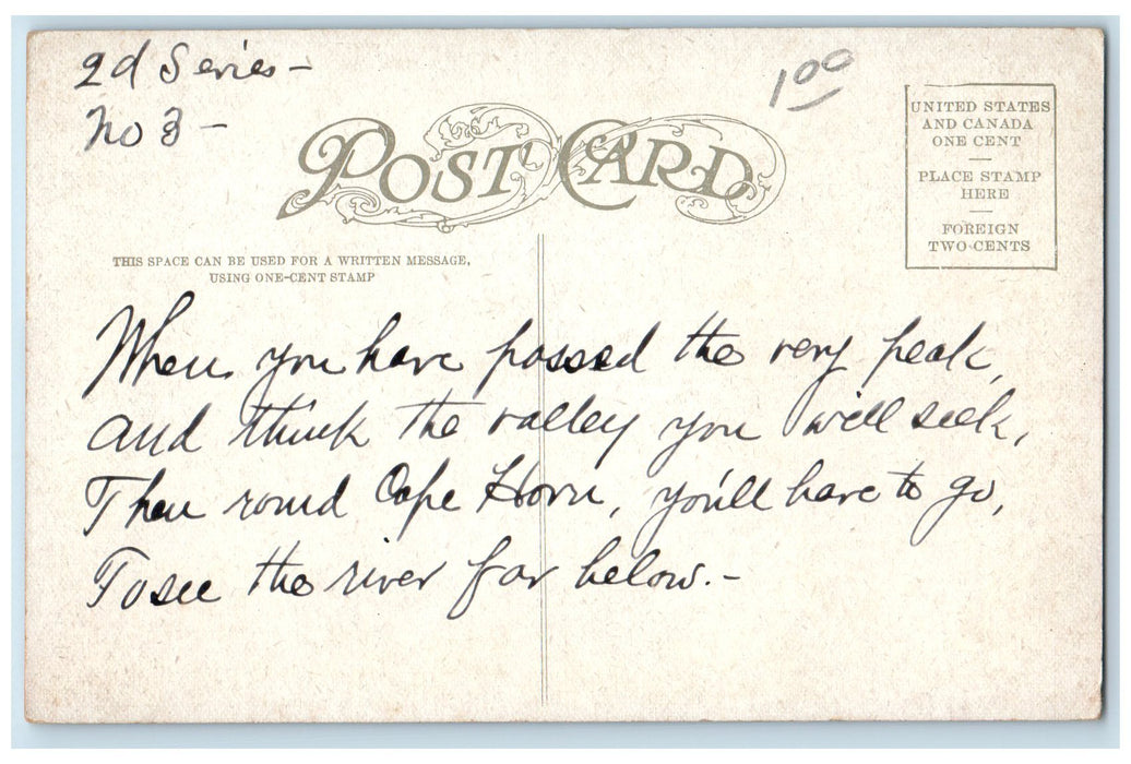 c1950 Ogden Route South Pacific Train Railroad Cape Horn River Hills CA Postcard