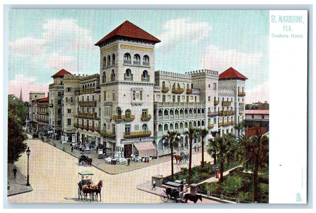 c1905 Cordova Hotel Building Restaurant Tower Street St. Augustine FL Postcard