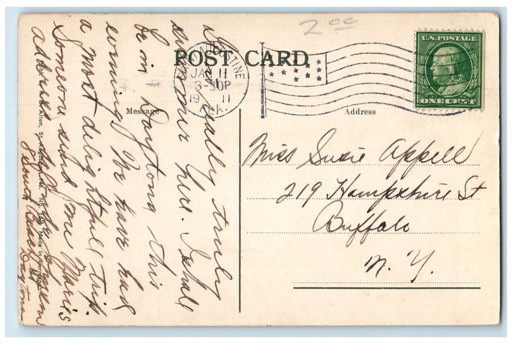 1911 Carriage Entrance Ponce De Leon Hotel Restaurant St. Augustine FL Postcard