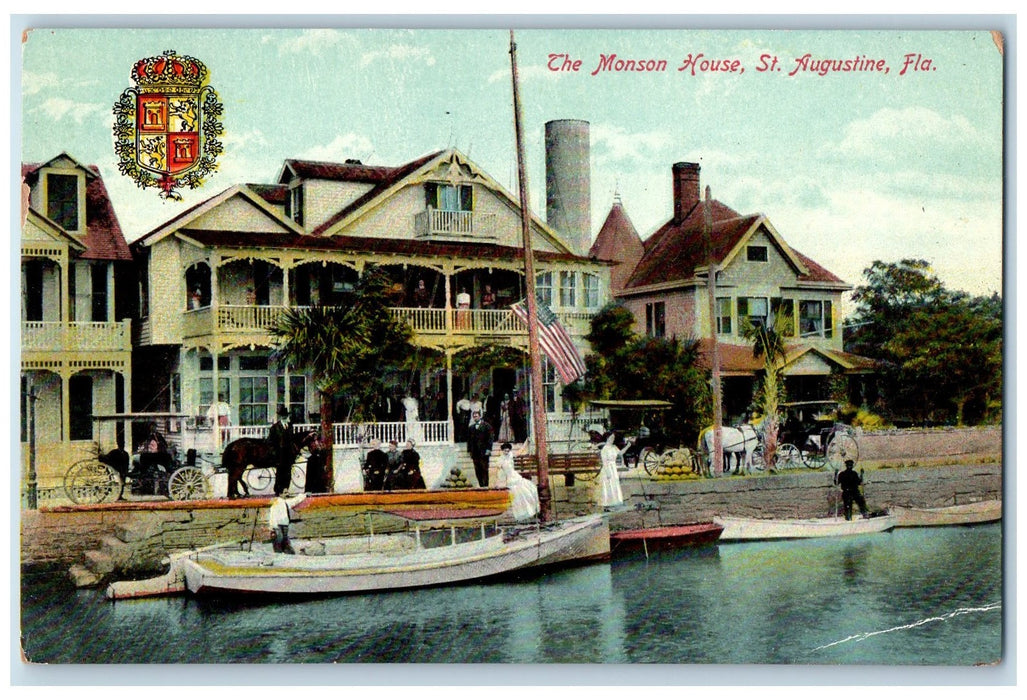 c1950 The Monson House Sailboat Landing Guest Carriage St. Augustine FL Postcard
