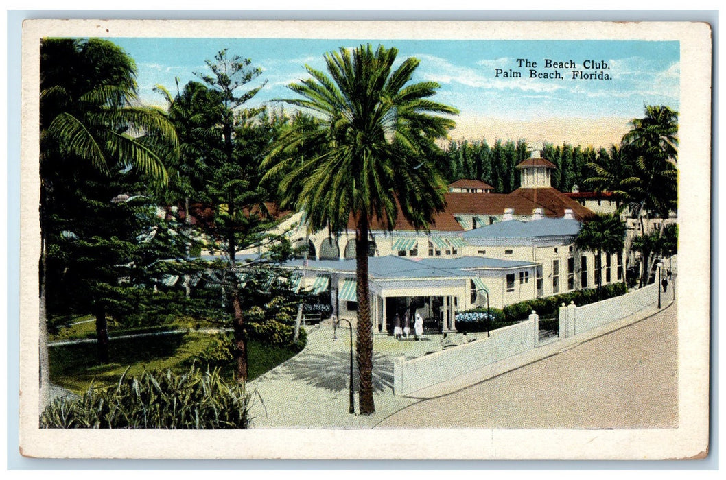 c1920 The Beach Club Building Restaurant Roadside Palm Beach Florida FL Postcard
