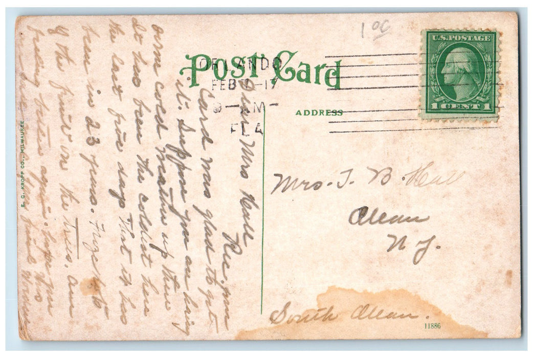 1917 Lucerne Circle Lake Park Trees Pathways Tourist Orlando Florida FL Postcard