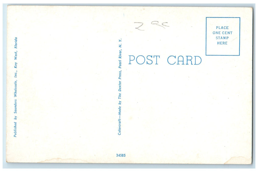 c1920 The Bahama House Old Building Porch Entrance Key West Florida FL Postcard