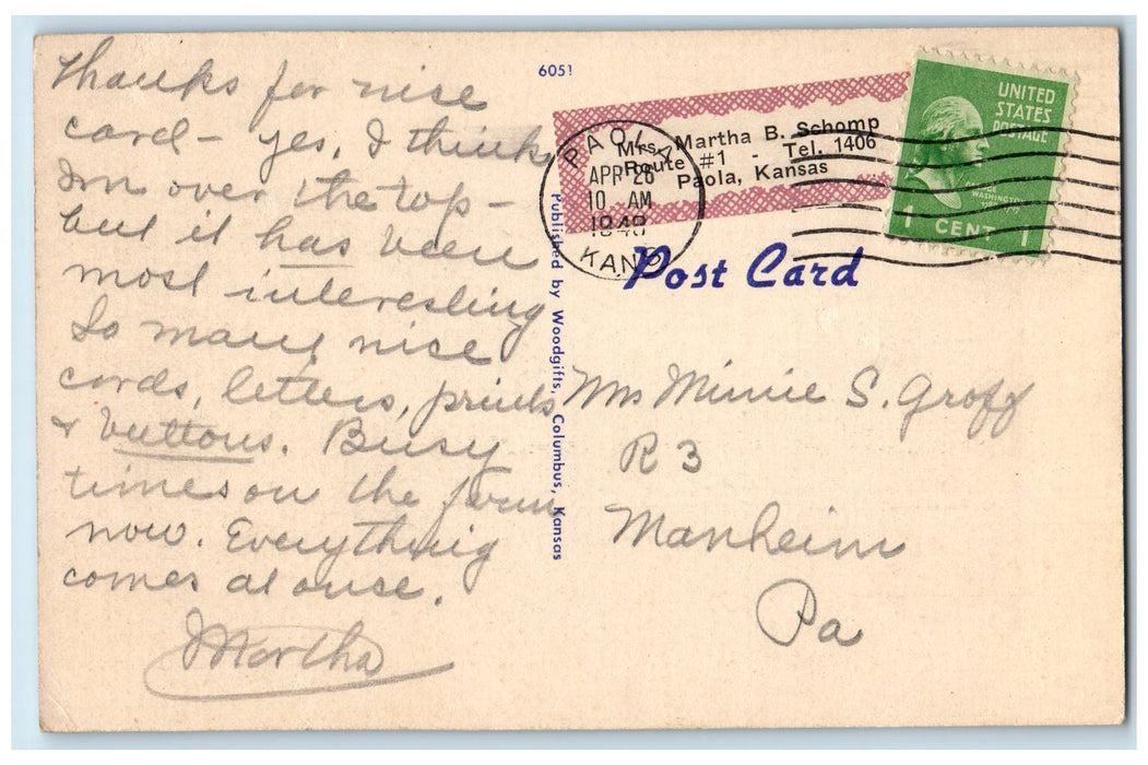 1948 Air View Of University Of Kansas And River View Lawrence Kansas KS Postcard