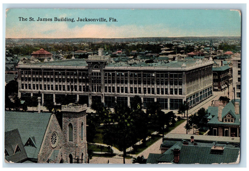 c1950's The Saint James Building Grove Roads Jacksonville Florida FL Postcard