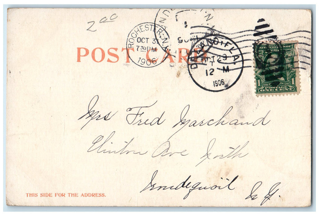 1906 College Arms Hotel Restaurant Building Tower Ground De Land FL Postcard