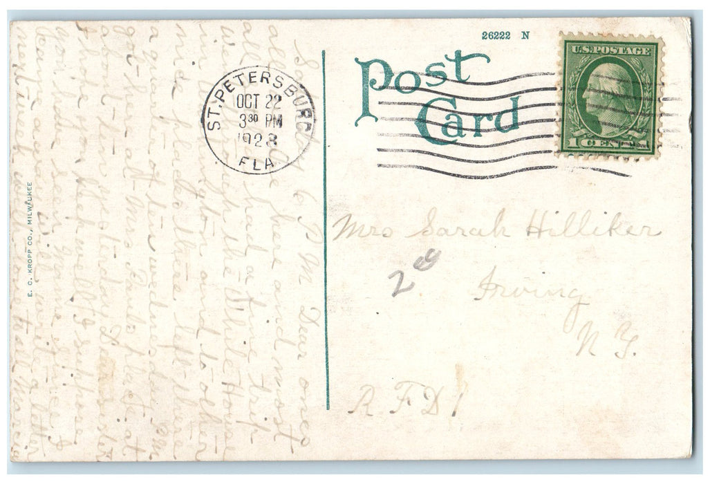 1923 Masonic Temple & City Hall Building Cars St. Petersburg Florida FL Postcard