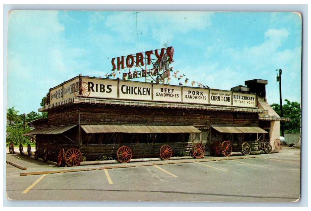 c1950 Shorty's BarBQ Ranch Restaurant Overseas Highway Miami Florida FL Postcard