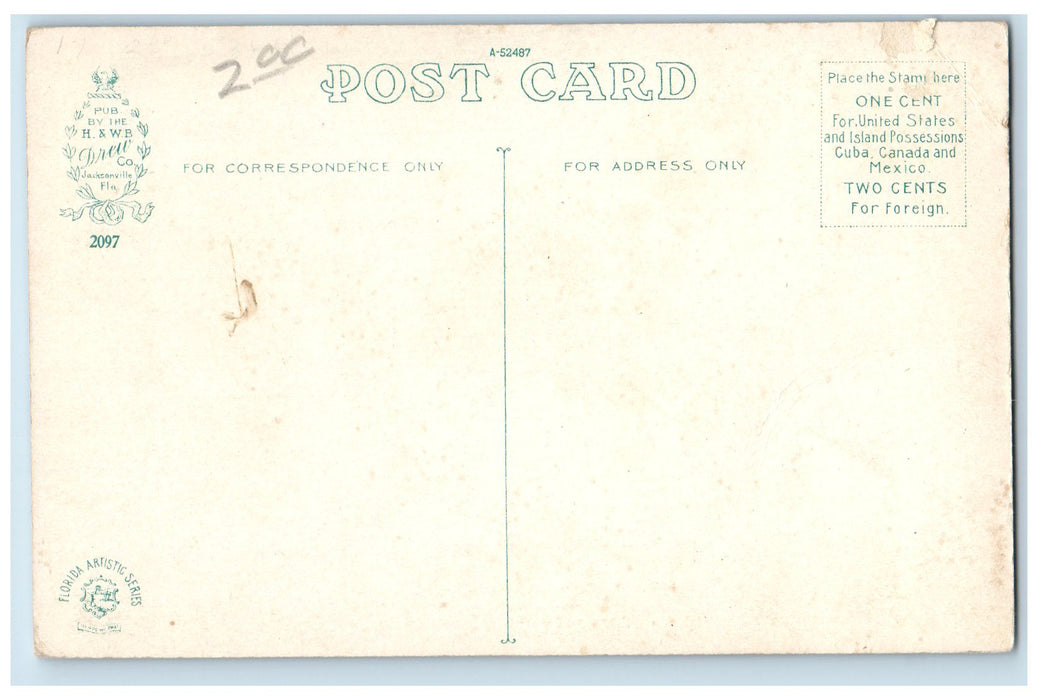 c1950 The Ridgewood Hotel Restaurant Entrance Building Road Daytona FL Postcard