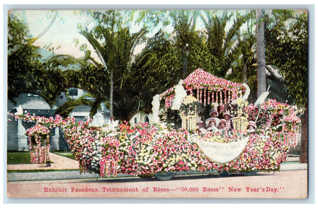 1912 Exhibit Pasadena Tournament Of Roses New Year's Day Pasadena CA Postcard