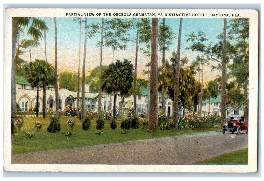 c1920 Osceola Gramatan Distinctive Hotel Restaurant Building Daytona FL Postcard