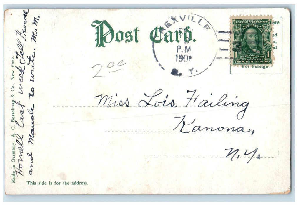 1907 Halifax River Yacht Club Wharf Boats Dock Trees Daytona Florida FL Postcard
