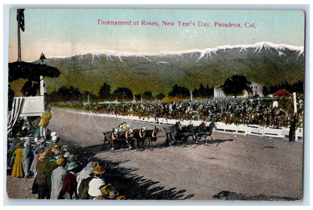 1912 Tournament Of Roses New Year's Day Pasadena California CA Posted Postcard