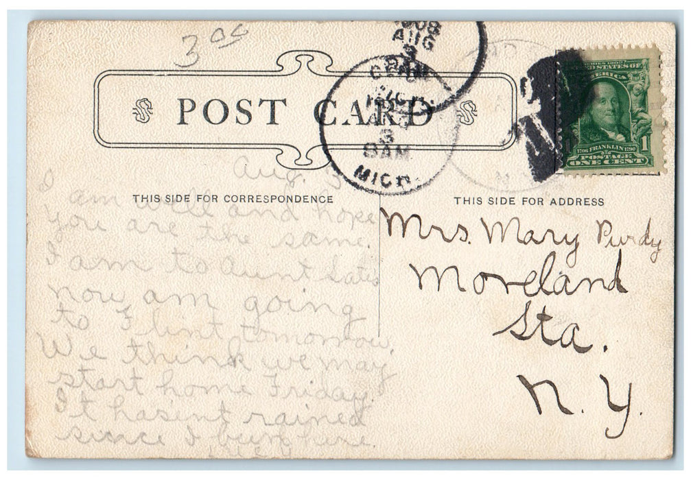 1908 South Saginaw Street Arch Railway Dirt Road Carriage View Flint MI Postcard