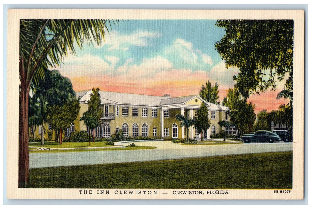 c1940's The Inn Clewiston Restaurant Building Entrance Clewiston FL Postcard