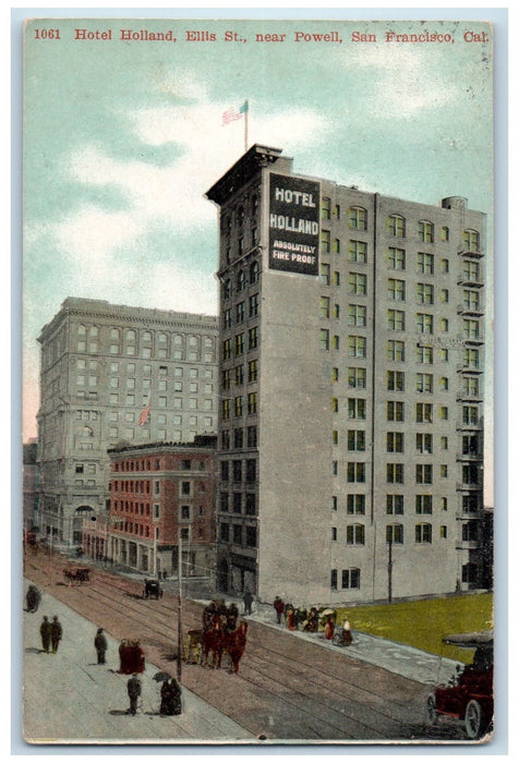 1909 Hotel Holland Ellis St. Near Powell San Francisco California CA  Postcard