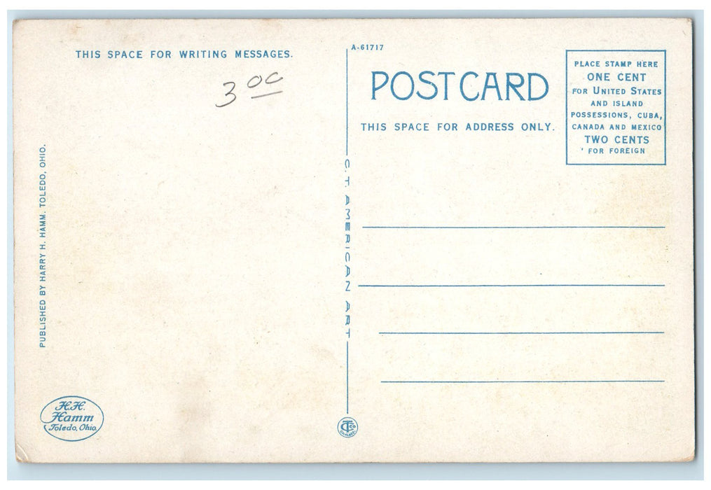c1920's Michigan School Of The Deaf Flowers Beads Building Flint MI Postcard