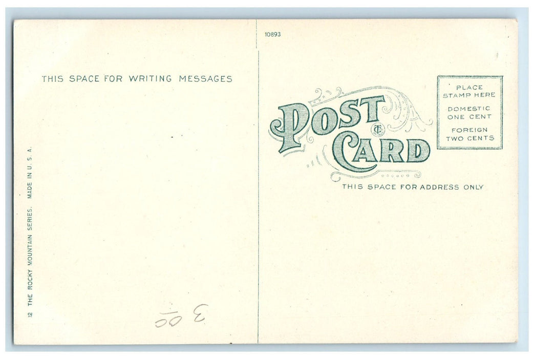 c1950 High School Campus Building Clock Tower Stairs Flint Michigan MI Postcard