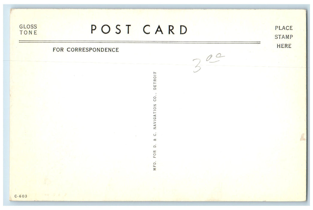 c1920's The Greater Detroit Passenger Ship Smokestacks View Detroit MI Postcard