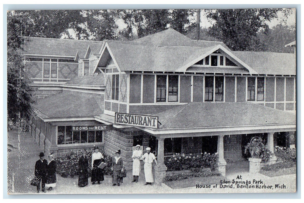 c1950's Eden Springs Park House Of David Restaurant Benton Harbor MI Postcard